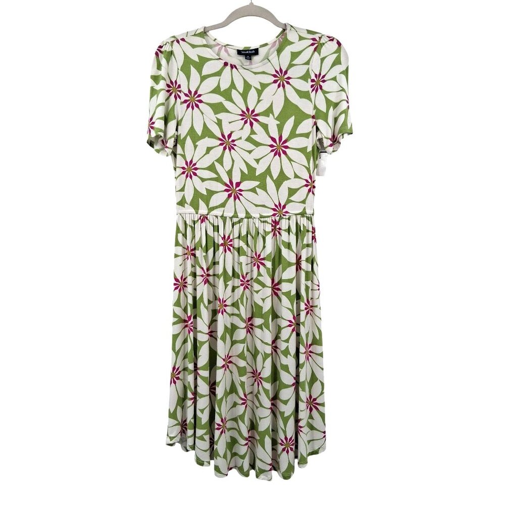 ModCloth Floral Print Dress Short Sleeve Medium NWOT Stretch Jersey